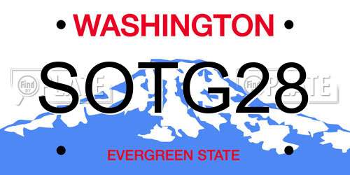 SOTG28 Washington License Plate