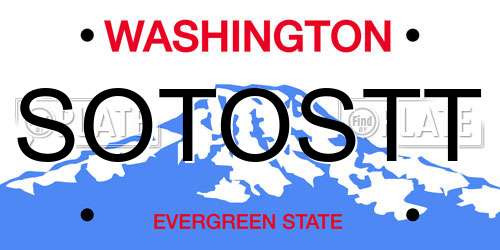 SOTOSTT Washington License Plate