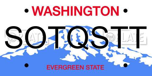 SOTQSTT Washington License Plate