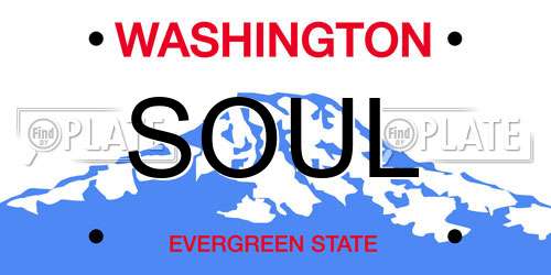 SOUL Washington License Plate