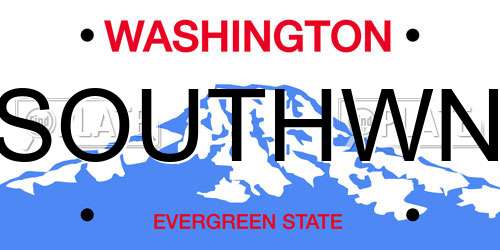 SOUTHWN Washington License Plate