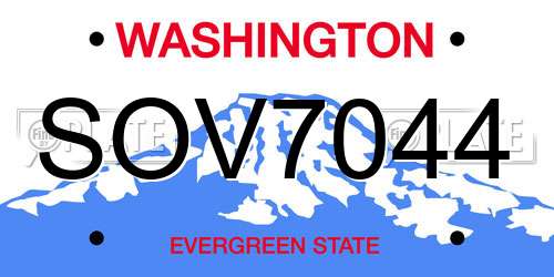 SOV7044 Washington License Plate