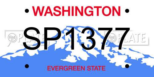 SP1377 Washington License Plate