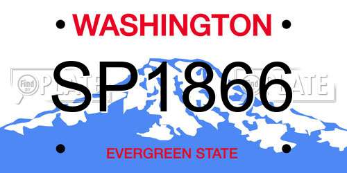 SP1866 Washington License Plate