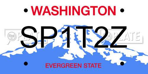 SP1T2Z Washington License Plate