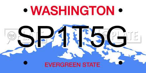 SP1T5G Washington License Plate