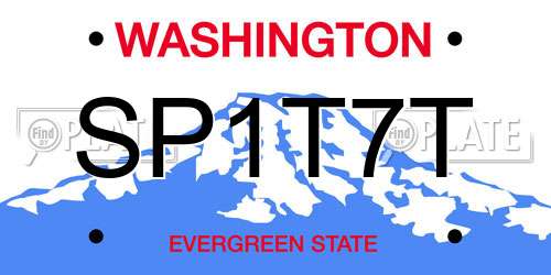 SP1T7T Washington License Plate