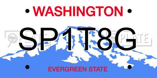 SP1T8G Washington License Plate