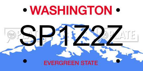 SP1Z2Z Washington License Plate