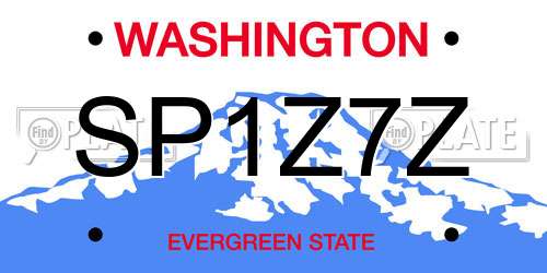 SP1Z7Z Washington License Plate