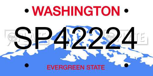 SP42224 Washington License Plate
