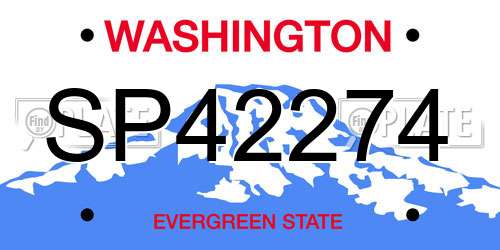 SP42274 Washington License Plate
