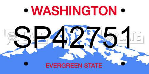 SP42751 Washington License Plate