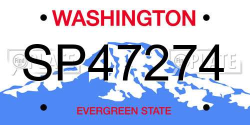 SP47274 Washington License Plate