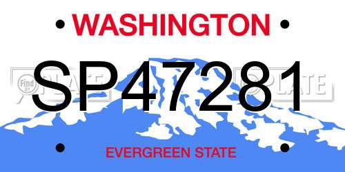 SP47281 Washington License Plate