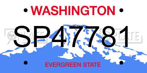 SP47781 Washington License Plate