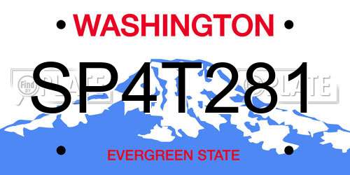 SP4T281 Washington License Plate