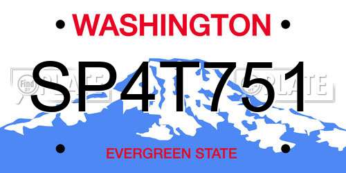 SP4T751 Washington License Plate