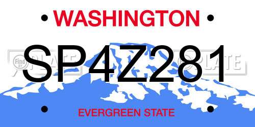 SP4Z281 Washington License Plate