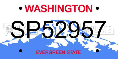 SP52957 Washington License Plate