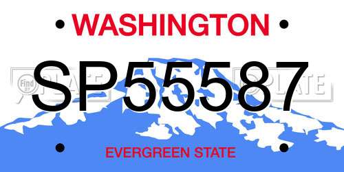 SP55587 Washington License Plate
