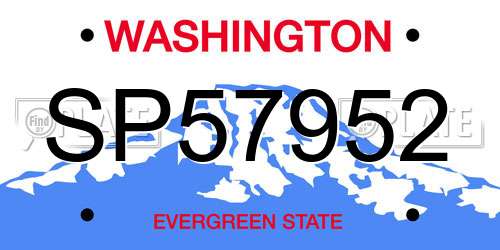 SP57952 Washington License Plate