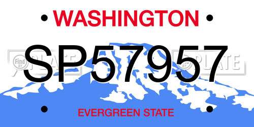 SP57957 Washington License Plate