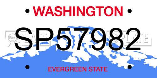 SP57982 Washington License Plate