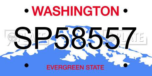 SP58557 Washington License Plate
