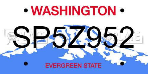SP5Z952 Washington License Plate