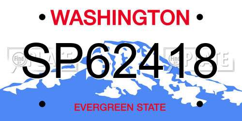 SP62418 Washington License Plate