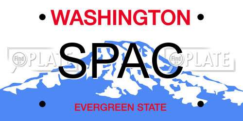 SPAC Washington License Plate