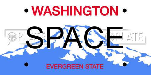 SPACE Washington License Plate