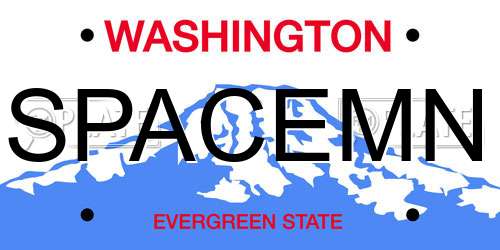 SPACEMN Washington License Plate