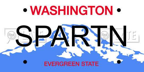 SPARTN Washington License Plate