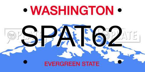SPAT62 Washington License Plate