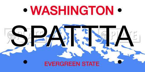 SPATTTA Washington License Plate
