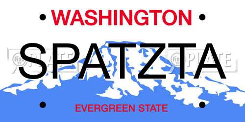 SPATZTA Washington License Plate