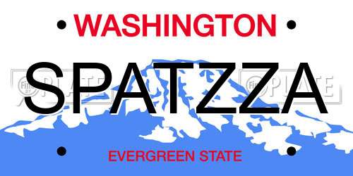 SPATZZA Washington License Plate