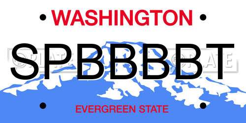 SPBBBBT Washington License Plate