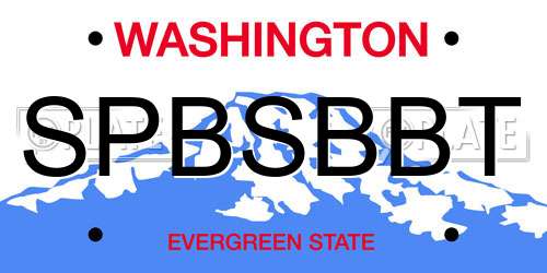 SPBSBBT Washington License Plate
