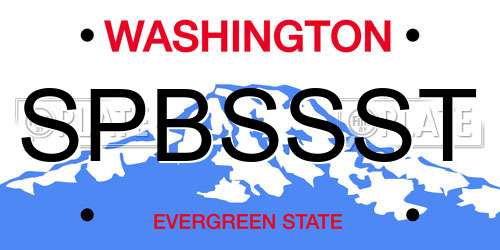 SPBSSST Washington License Plate