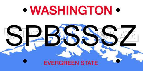 SPBSSSZ Washington License Plate