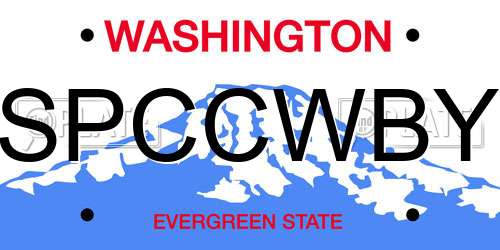 SPCCWBY Washington License Plate