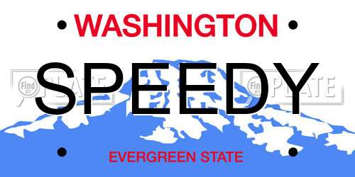 SPEEDY Washington License Plate