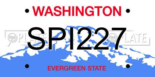 SPI227 Washington License Plate