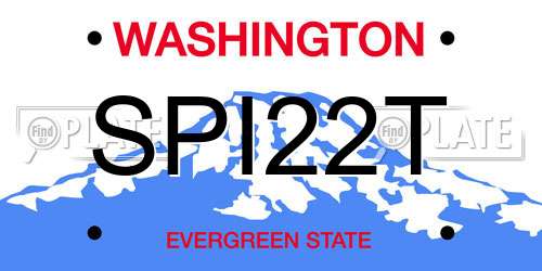 SPI22T Washington License Plate