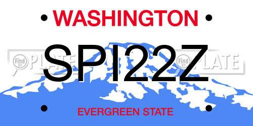 SPI22Z Washington License Plate