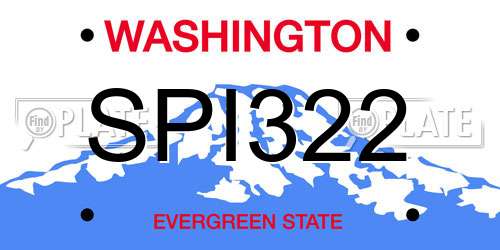SPI322 Washington License Plate