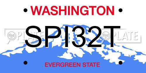 SPI32T Washington License Plate